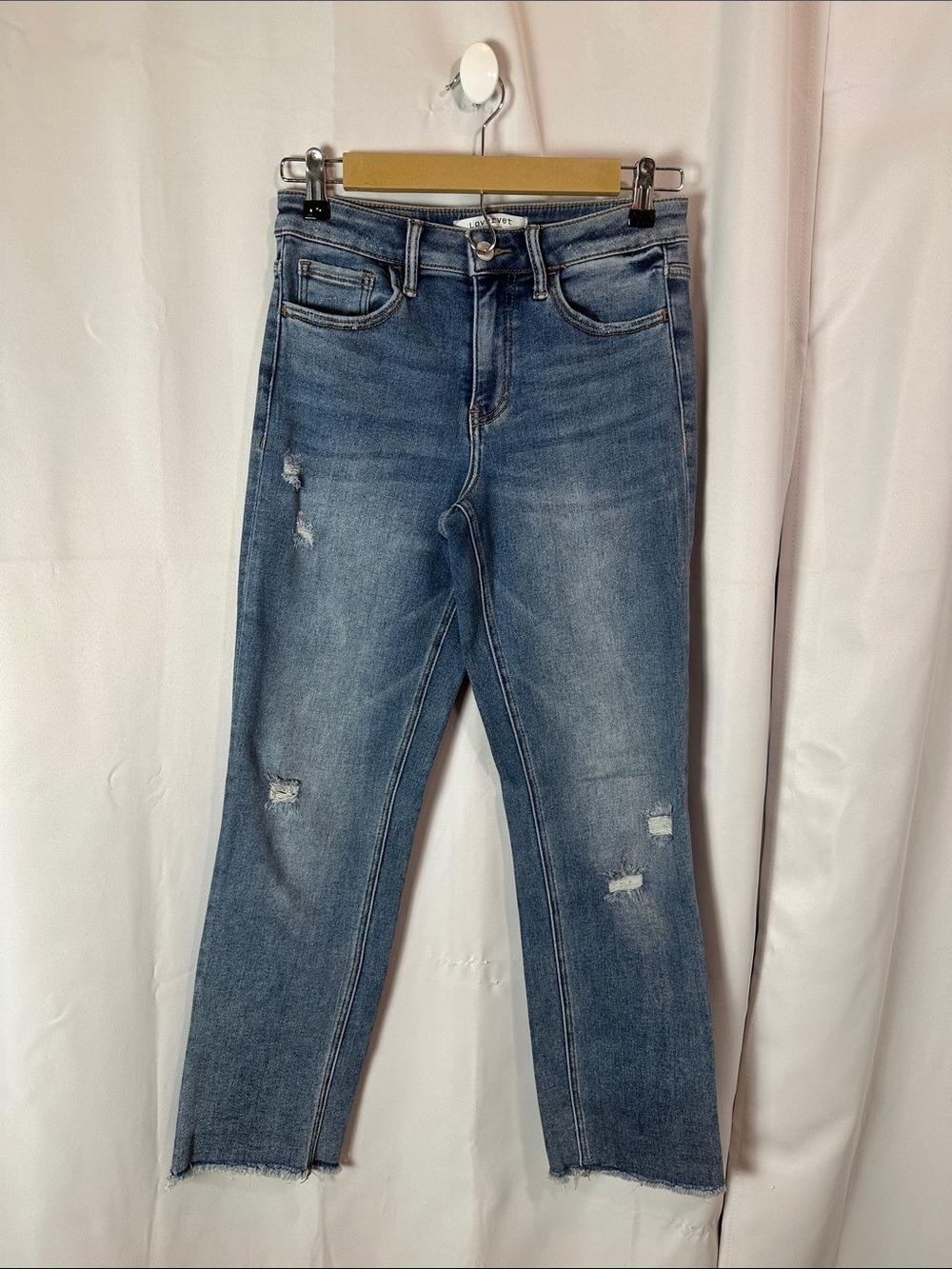 Lovervet by Vervet Straight Leg Distressed Blue Jeans — Size 26